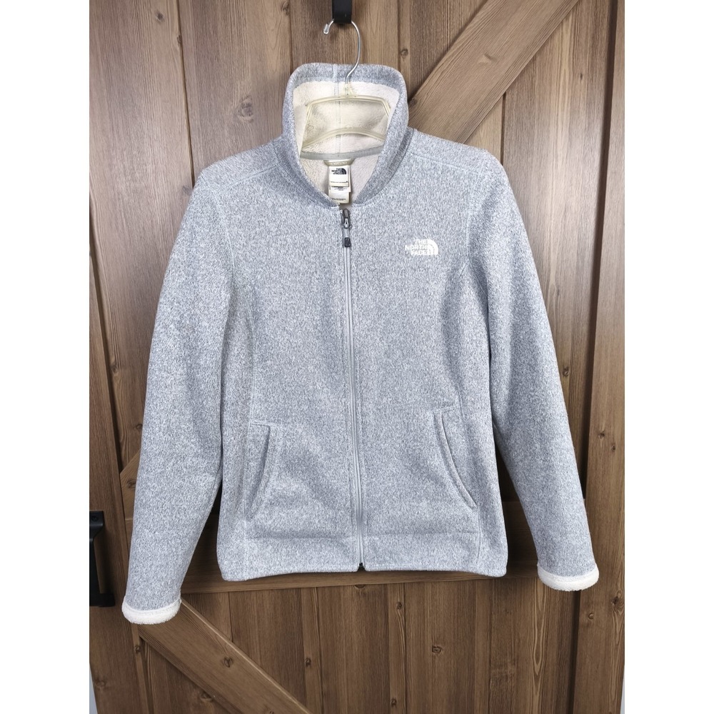 The North Face Gray Sherpa Fleece Full Zip Jacket Womens Medium